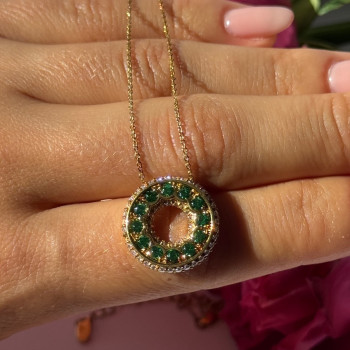 925 Sterling Silver Gold Plated Cz Necklace Length 16/18 Inch