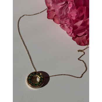 925 Sterling Silver Gold Plated Cz Necklace Length 16/18 inch