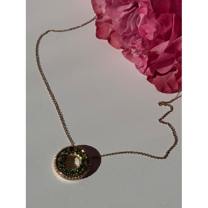 925 Sterling Silver Gold Plated Cz Necklace Length 16/18 inch