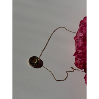 925 Sterling Silver Gold Plated Cz Necklace Length 16/18 inch