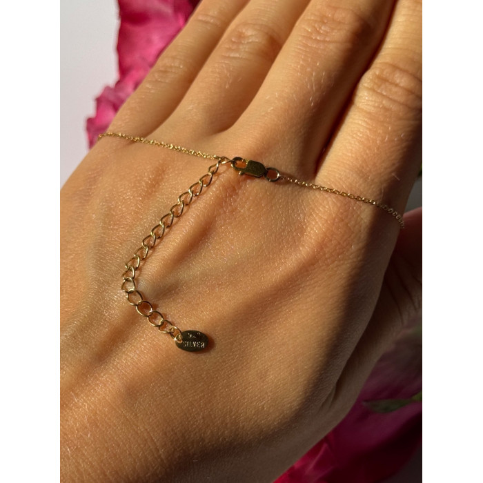 925 Sterling Silver Gold Plated Cz Necklace Length 16/18 inch