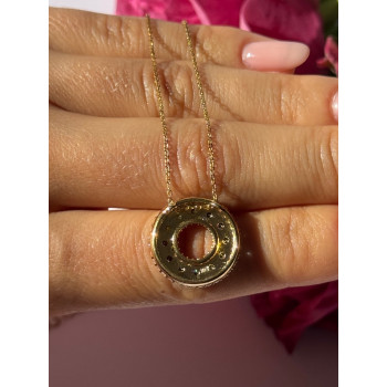 925 Sterling Silver Gold Plated Cz Necklace Length 16/18 inch