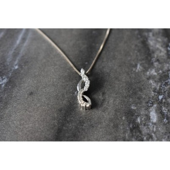 925 Sterling Silver CZ Chain with Pendant Italy