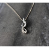925 Sterling Silver CZ Chain With Pendant Italy