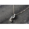 925 Sterling Silver CZ Chain with Pendant Italy