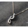 925 Sterling Silver CZ Chain With Pendant Italy