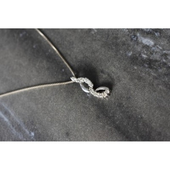925 Sterling Silver CZ Chain with Pendant Italy
