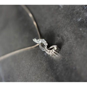 925 Sterling Silver CZ Chain With Pendant Italy