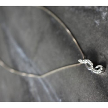 925 Sterling Silver CZ Chain With Pendant Italy