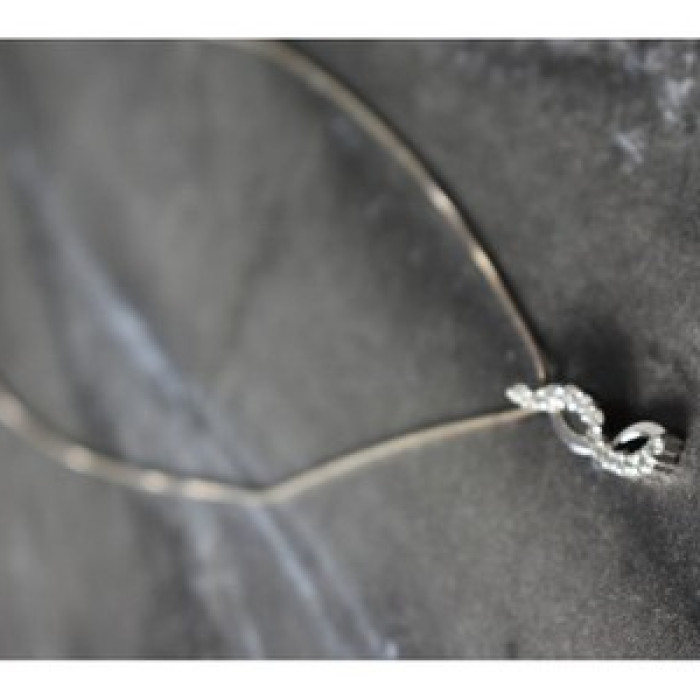 925 Sterling Silver CZ Chain With Pendant Italy