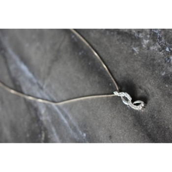 925 Sterling Silver CZ Chain with Pendant Italy