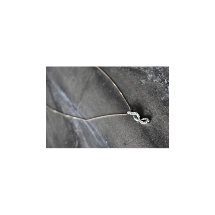925 Sterling Silver CZ Chain with Pendant Italy