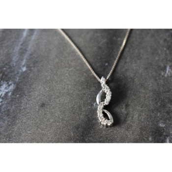925 Sterling Silver CZ Chain with Pendant Italy