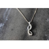 925 Sterling Silver CZ Chain with Pendant Italy