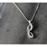 925 Sterling Silver CZ Chain With Pendant Italy