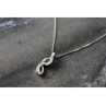 925 Sterling Silver CZ Chain with Pendant Italy