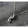 925 Sterling Silver CZ Chain With Pendant Italy
