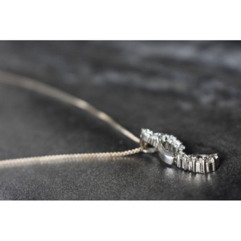 925 Sterling Silver CZ Chain with Pendant Italy