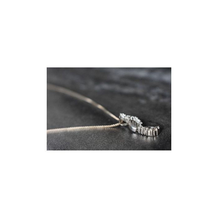 925 Sterling Silver CZ Chain with Pendant Italy