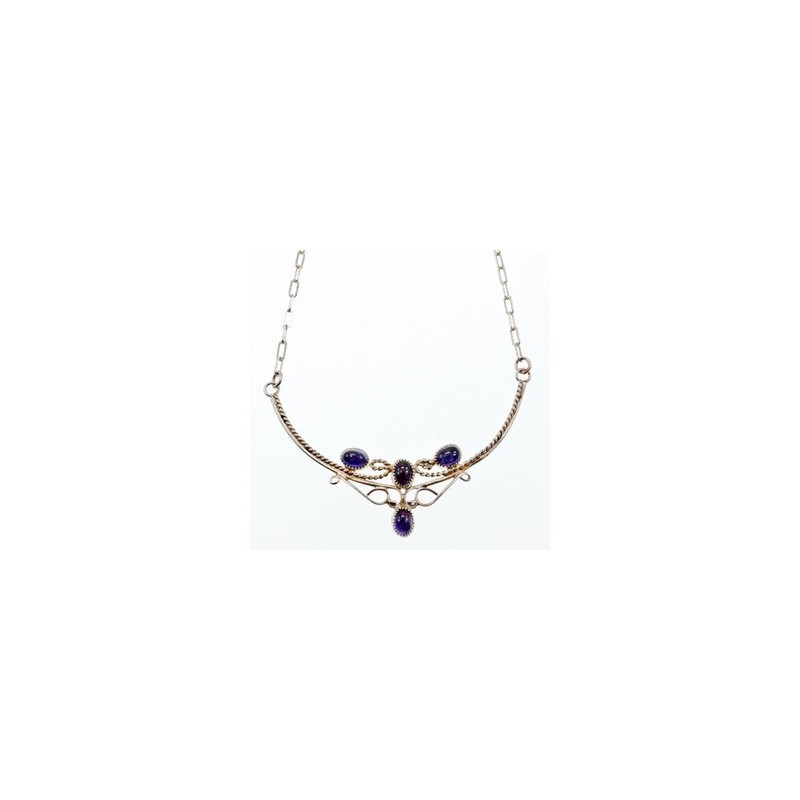 925 Sterling Silver Iolite Necklace