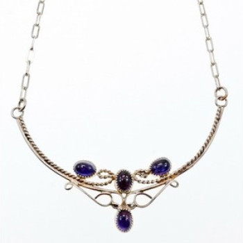 925 Sterling Silver Iolite Necklace