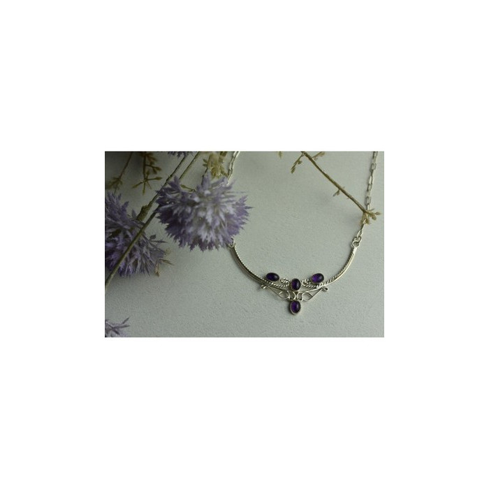 925 Sterling Silver Iolite Necklace