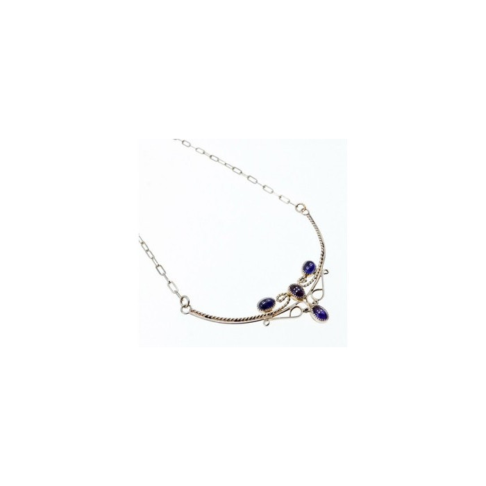 925 Sterling Silver Iolite Necklace
