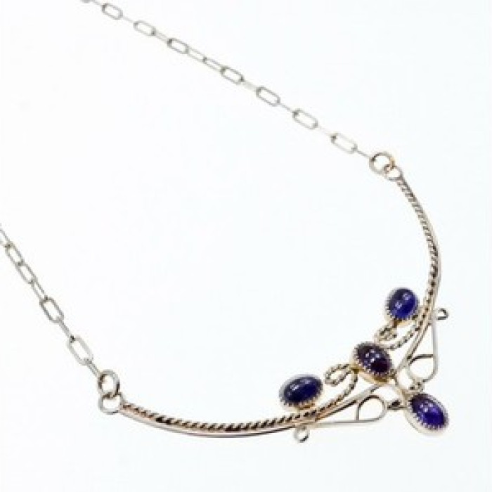 925 Sterling Silver Iolite Necklace