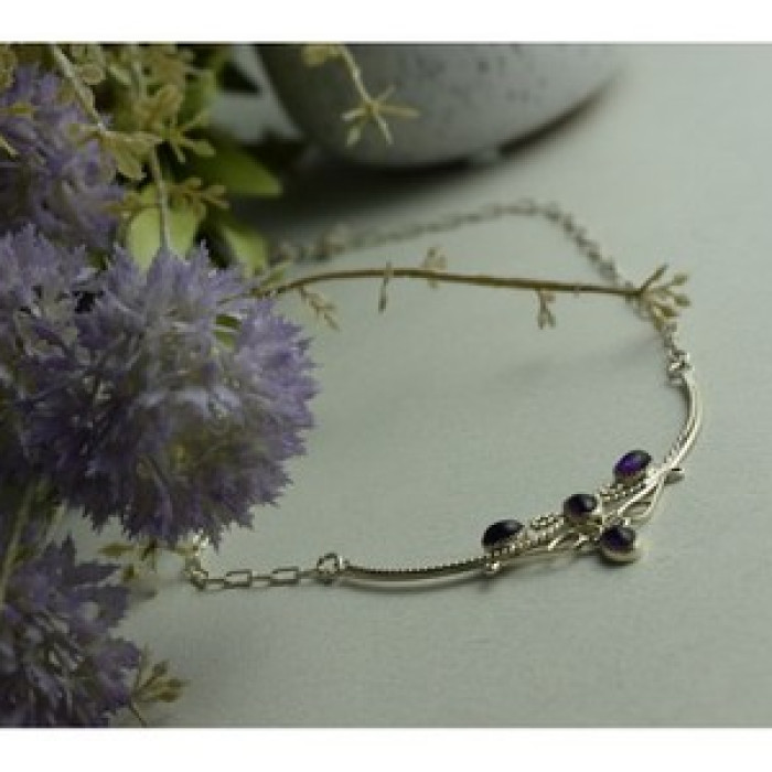 925 Sterling Silver Iolite Necklace