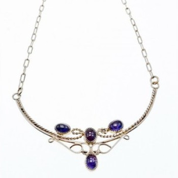 925 Sterling Silver Iolite Necklace