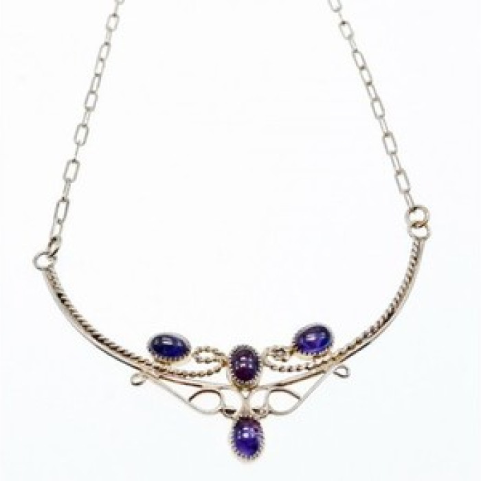 925 Sterling Silver Iolite Necklace
