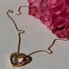925 Sterling Silver Gold Plated Ruby & Diamond Heart Necklace
