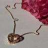 925 Sterling Silver Gold Plated Ruby & Diamond Heart Necklace