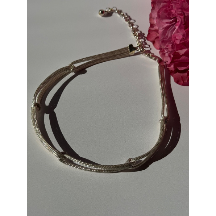 925 Sterling Silver Aquamarine & Emerald Necklace Length 17 inch