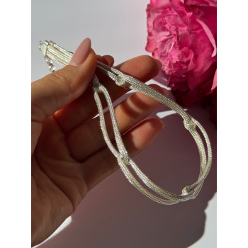 925 Sterling Silver Aquamarine & Emerald Necklace Length 17 inch