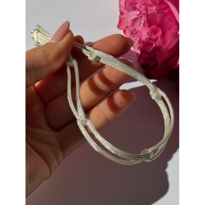 925 Sterling Silver Aquamarine & Emerald Necklace Length 17 inch