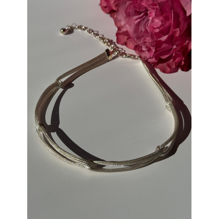 925 Sterling Silver Aquamarine & Emerald Necklace Length 17 inch