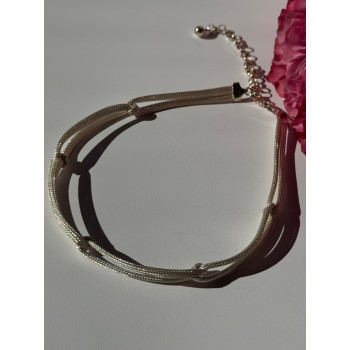 925 Sterling Silver Aquamarine & Emerald Necklace Length 17 inch