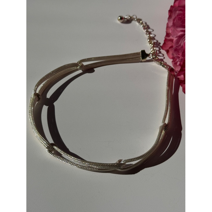 925 Sterling Silver Aquamarine & Emerald Necklace Length 17 inch