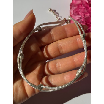 925 Sterling Silver Aquamarine & Emerald Necklace Length 17 inch