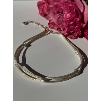 925 Sterling Silver Aquamarine & Emerald Necklace Length 17 inch