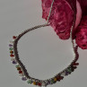 925 Sterling Silver Multi Color Agate Necklace Length 15/18 Inch