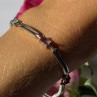 925 Sterling Silver Multi Color Gemstones Bracelet 7.5 Inch