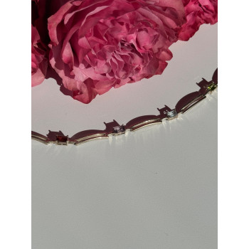 925 Sterling Silver Multi Color Gemstones Bracelet 7.5 inch