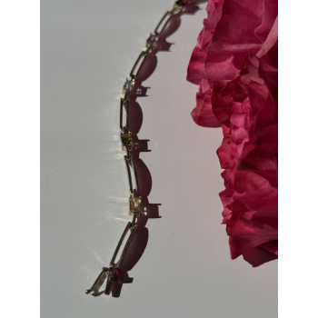 925 Sterling Silver Multi Color Gemstones Bracelet 7.5 inch