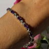 925 Sterling Silver Amethyst Bracelet 7.5 Inch