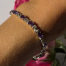 925 Sterling Silver Amethyst Bracelet 7.5 Inch