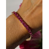 925 Sterling Silver Gold Plated Pink Topaz Bracelet 7 inch