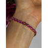 925 Sterling Silver Gold Plated Pink Topaz Bracelet 7 inch