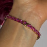 925 Sterling Silver Gold Plated Pink Topaz Bracelet 7 Inch